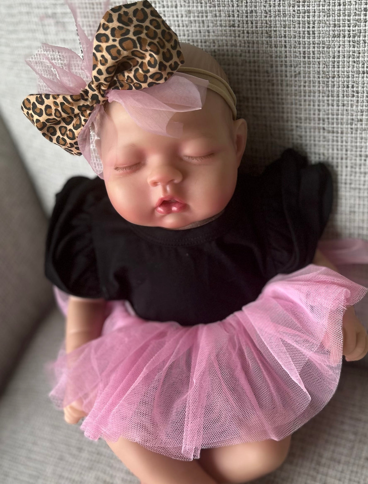 Cheetah & Pink Organza Baby Headband