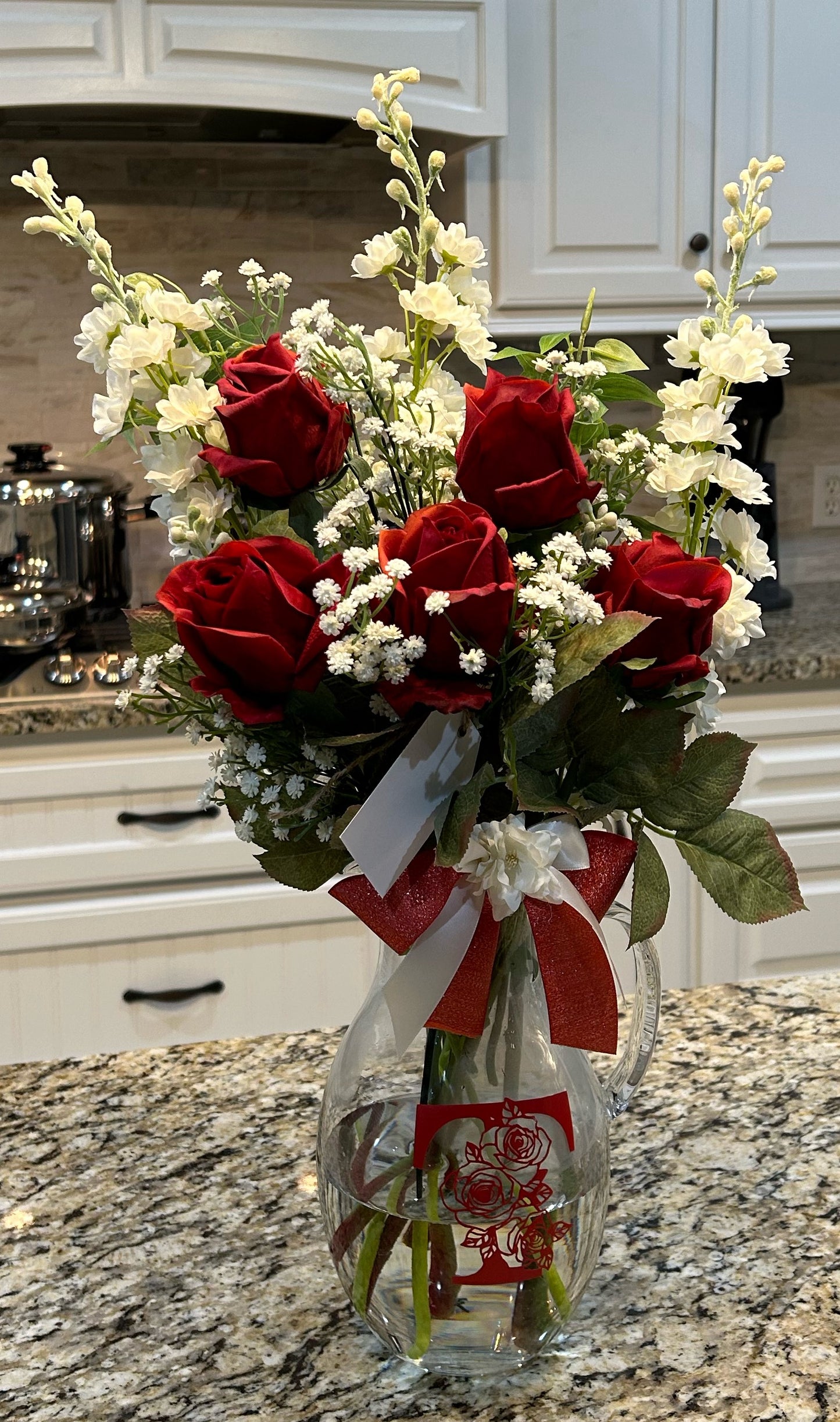 Personalized Floral Initial Rose Arrangement