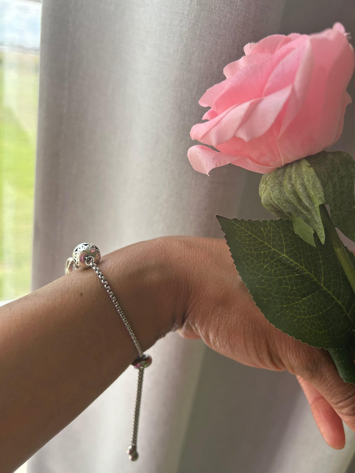 Breast Cancer Awareness Hope Chain Bracelet