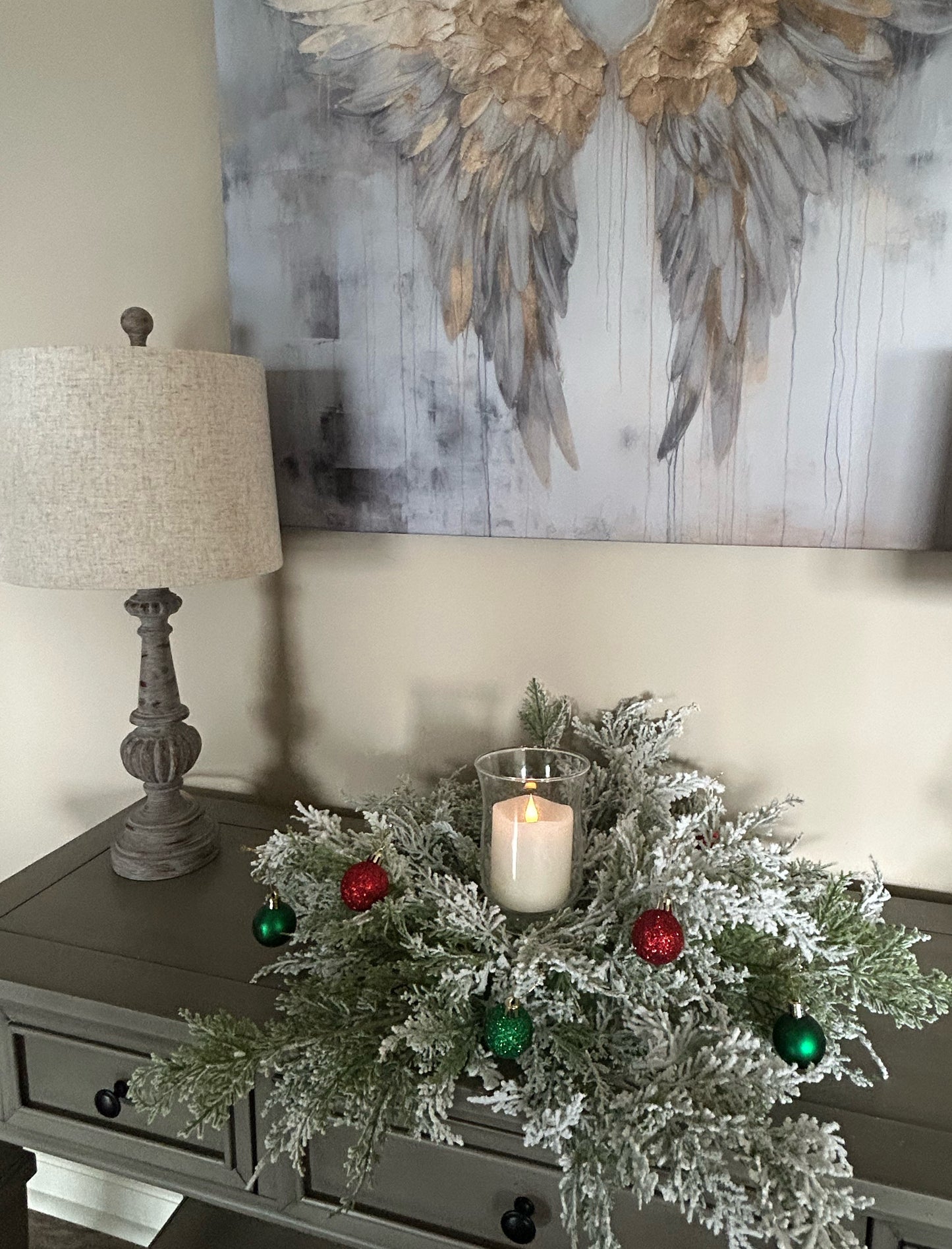 Frosted Christmas Candle Ring