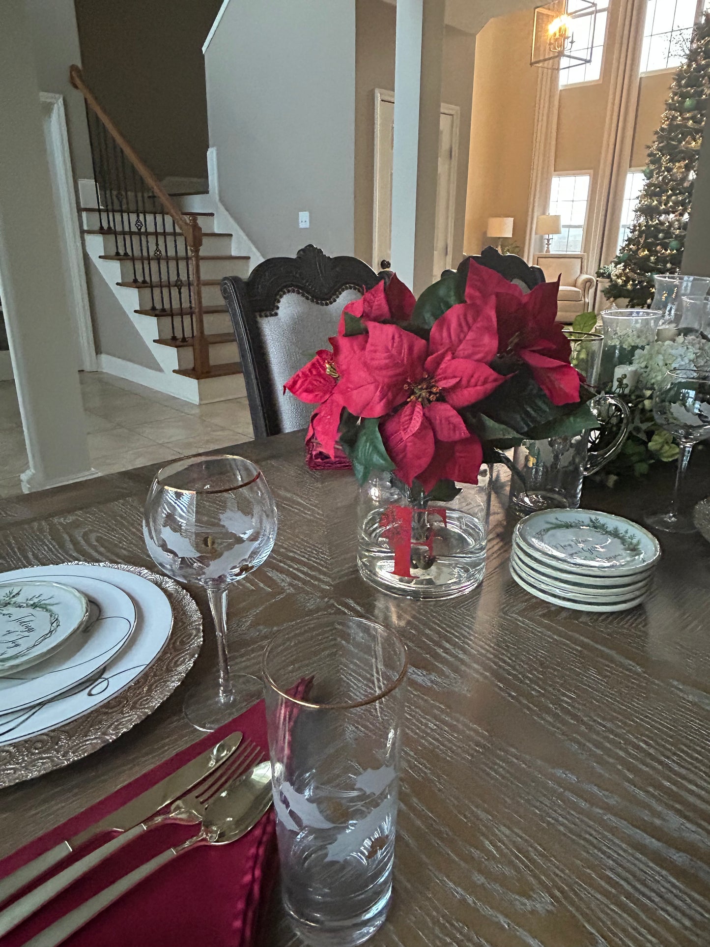 Personalized Christmas Poinsettia Arrangement