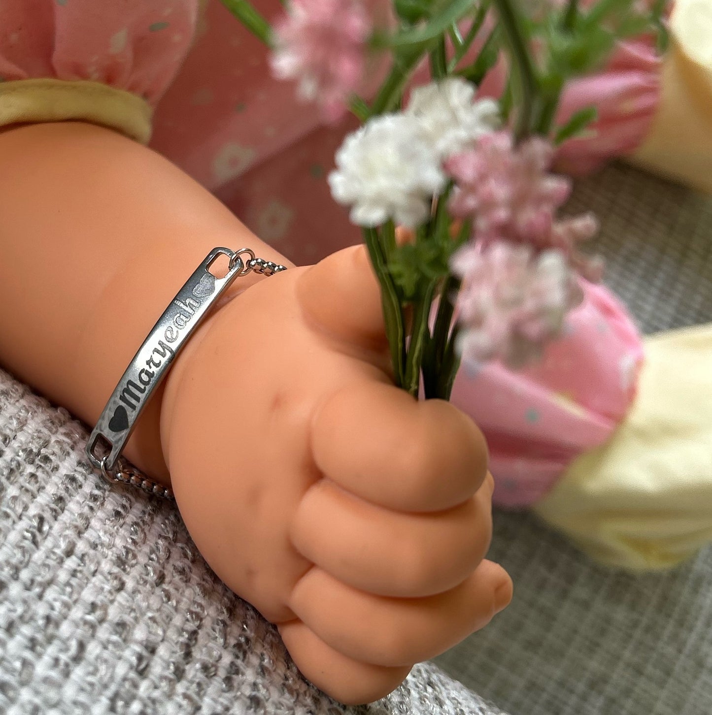 Personalized Baby Girl Name Tag Bracelet