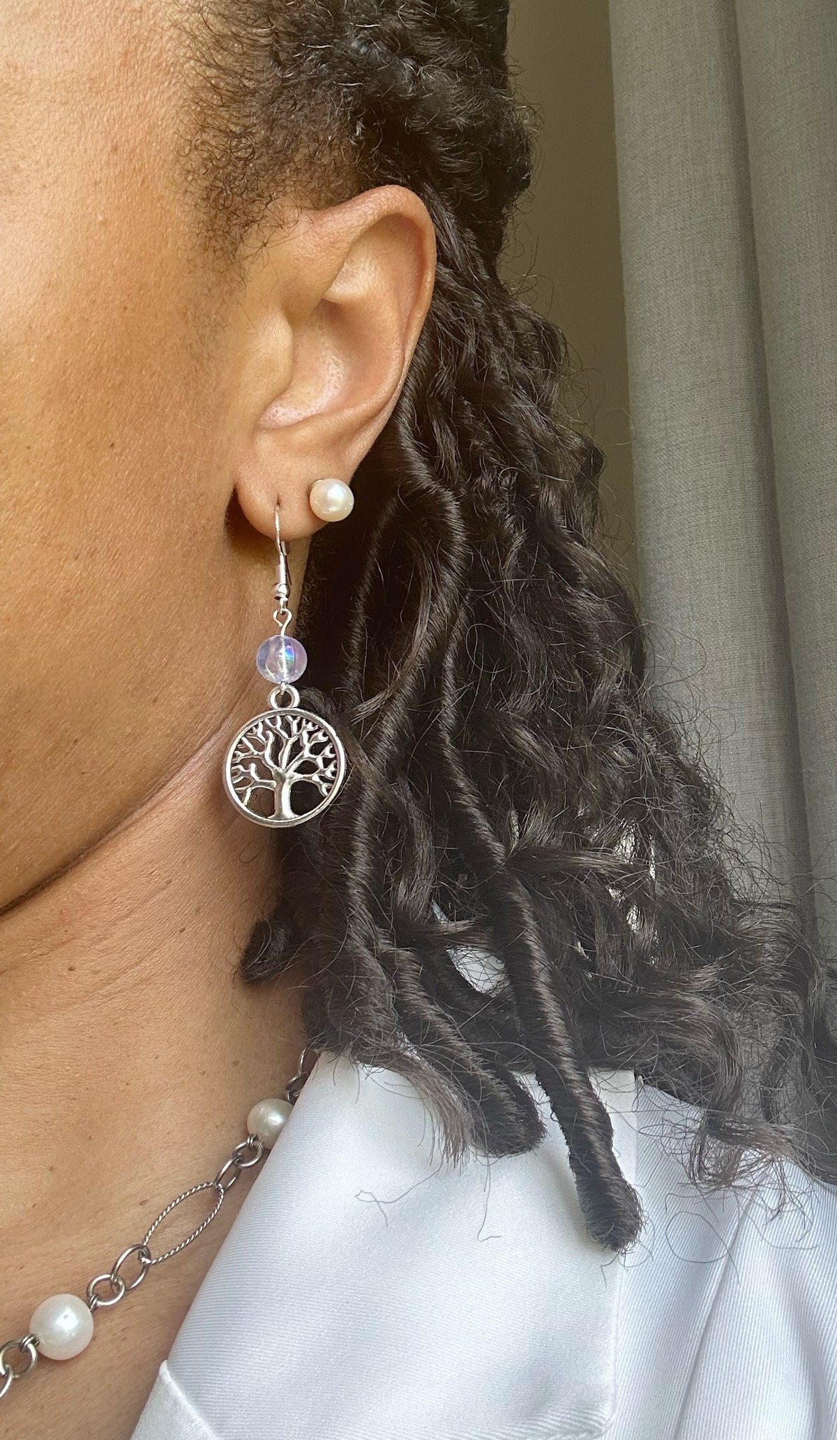 Tranquility Moonstone Tree of Life Earrings