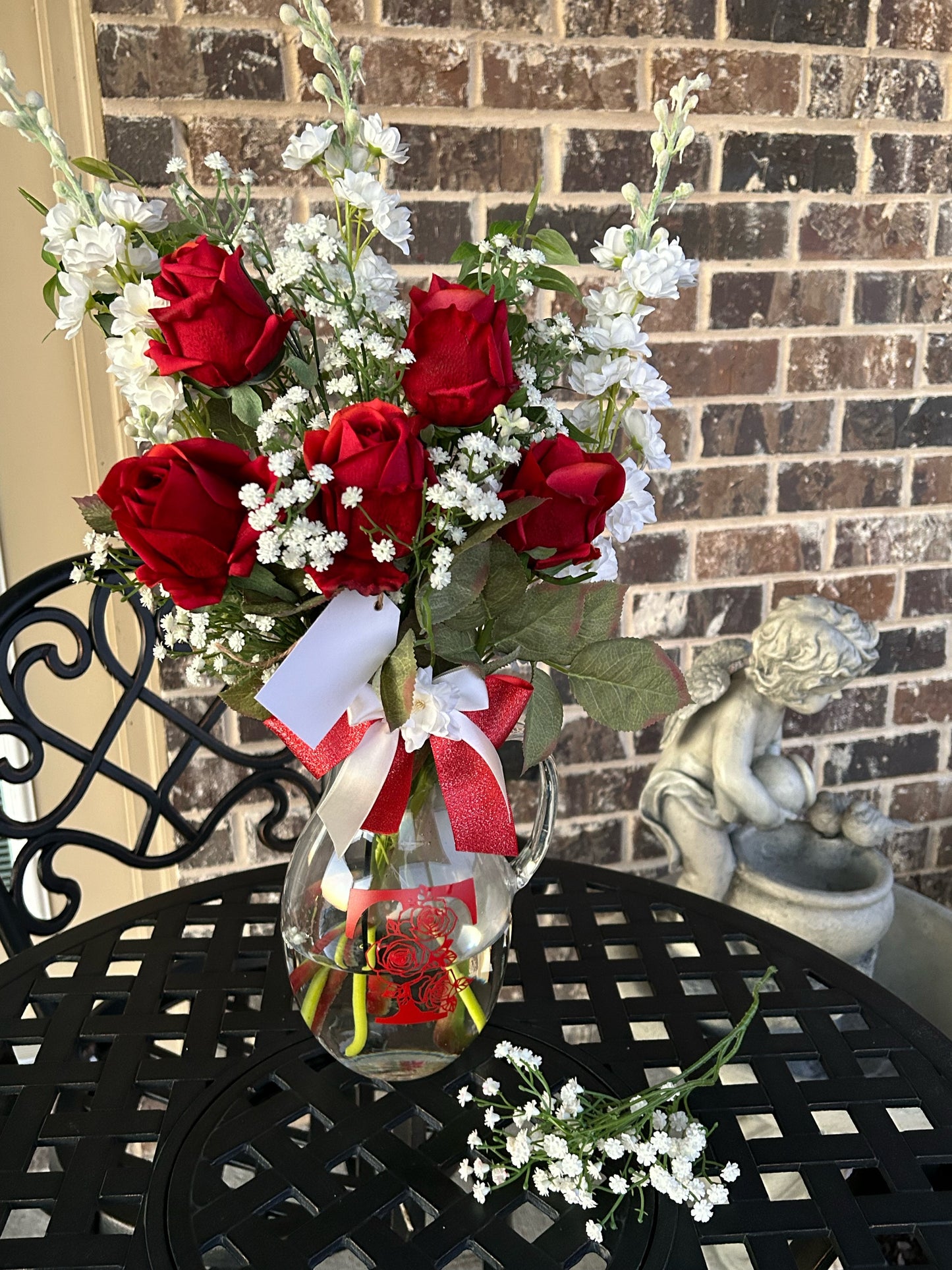 Personalized Floral Initial Rose Arrangement