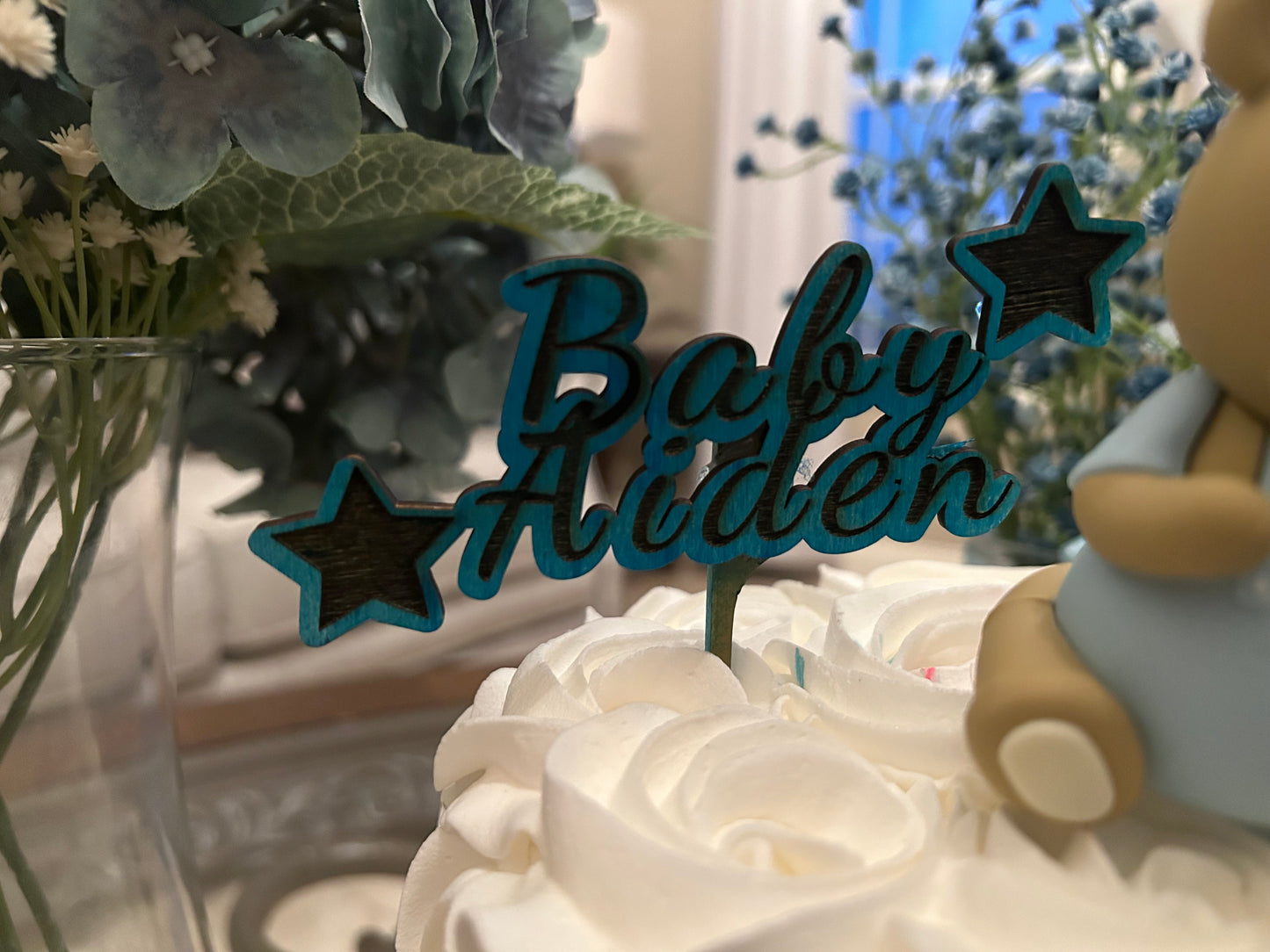 Personalized Baby Boy Cake Topper
