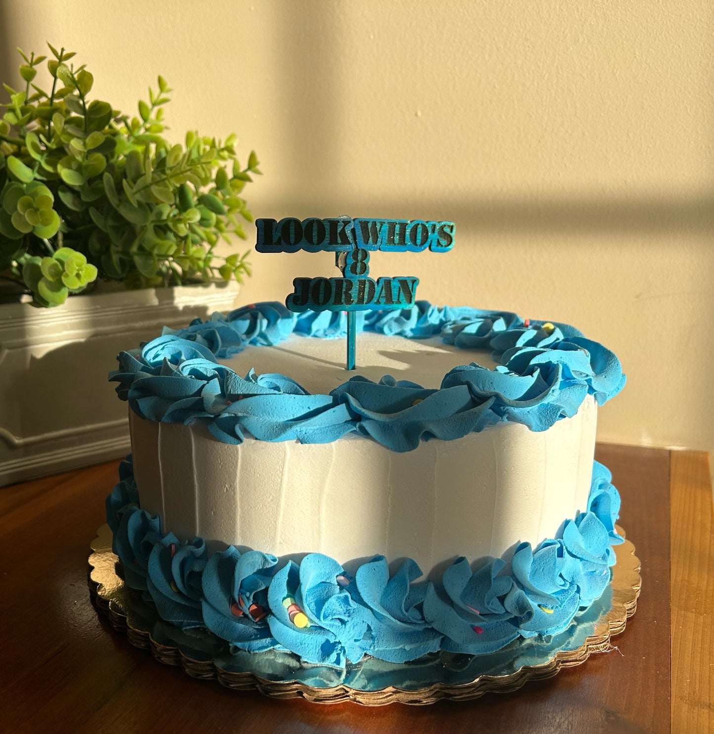 Personalized Look Who’s Cake Topper