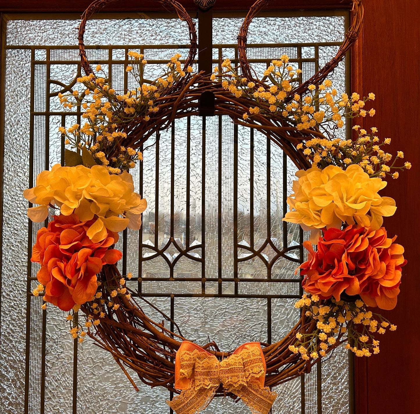 Spring Bunny Wreath in Dark Pink