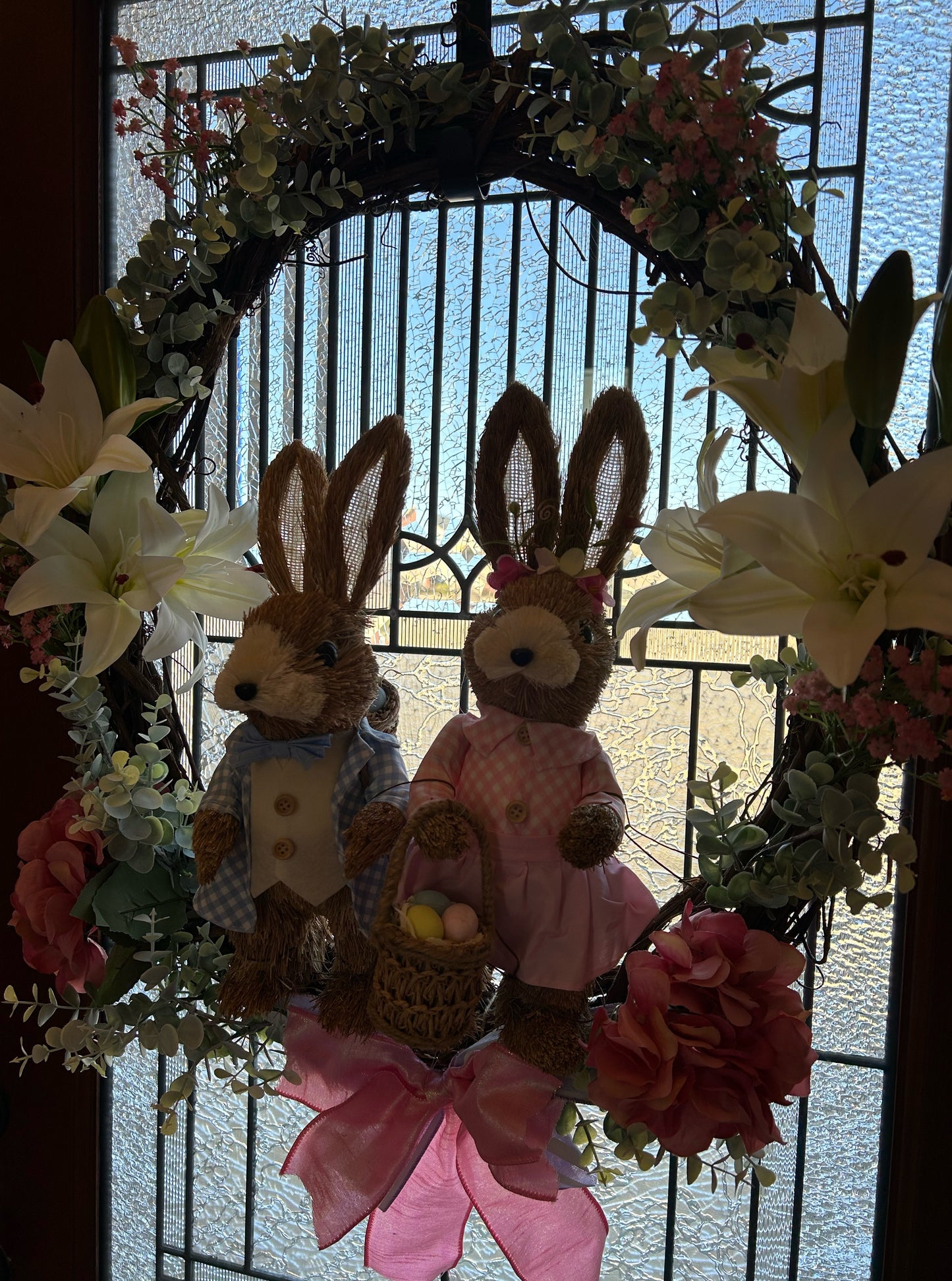 Spring Bunnies 24” Grapevine Wreath