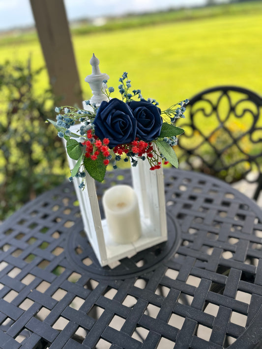 Patriotic Floral Lantern