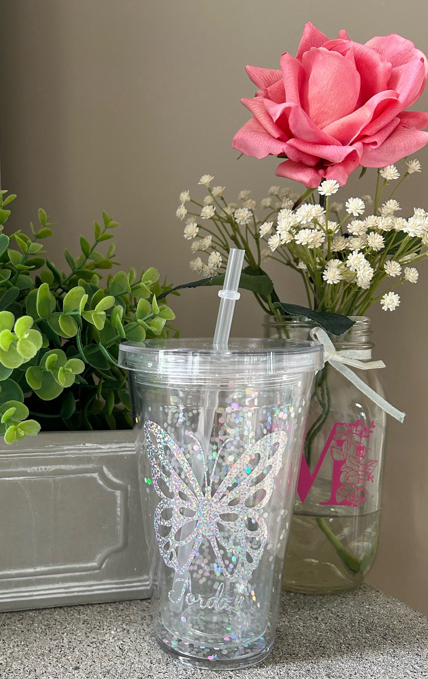 Personalized Butterfly Tumbler