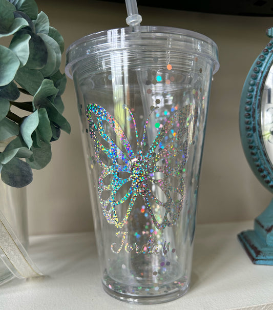 Personalized Butterfly Tumbler