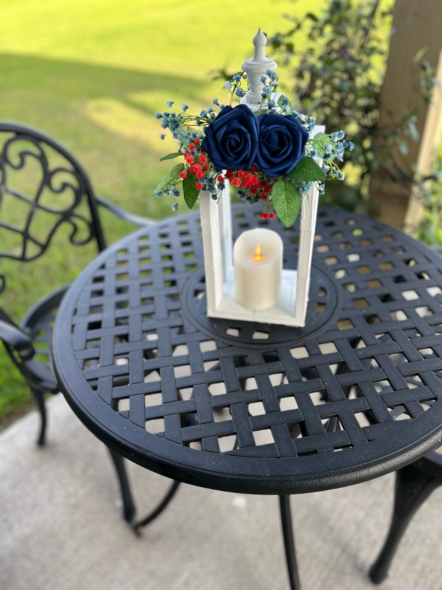 Patriotic Floral Lantern