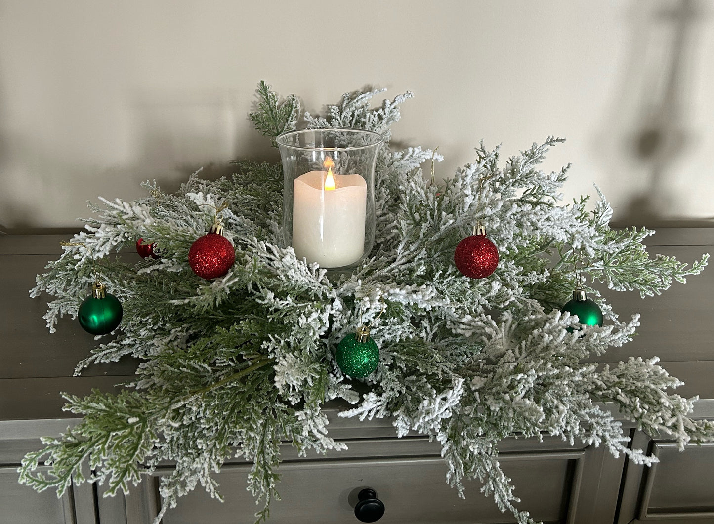 Frosted Christmas Candle Ring