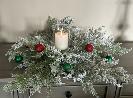Frosted Christmas Candle Ring