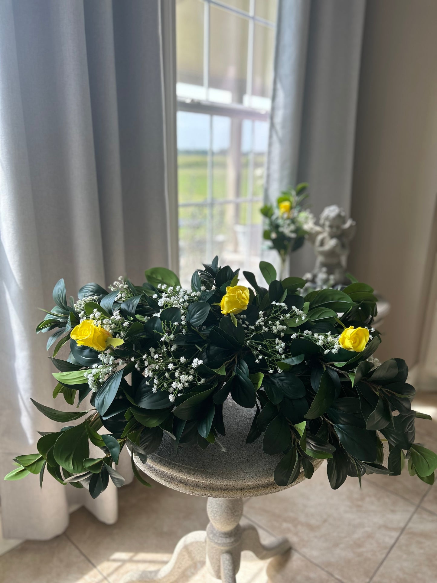 Customizable Blooming Trinity Headstone Saddle