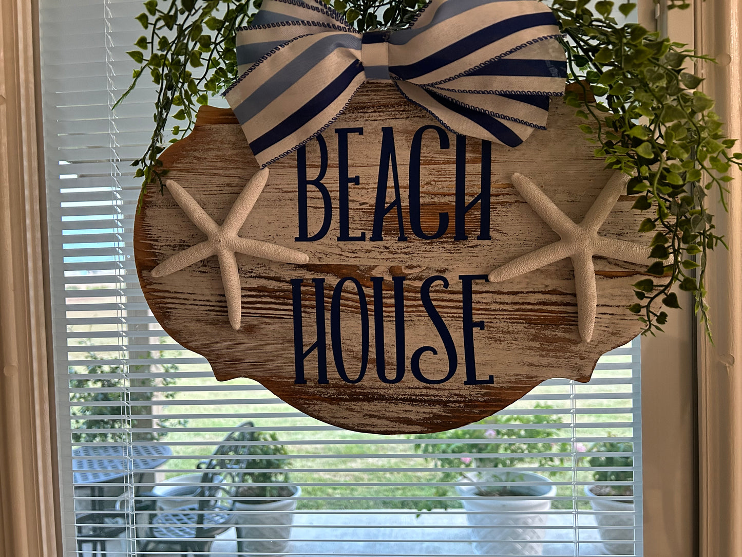 Wooden Beach House Sign