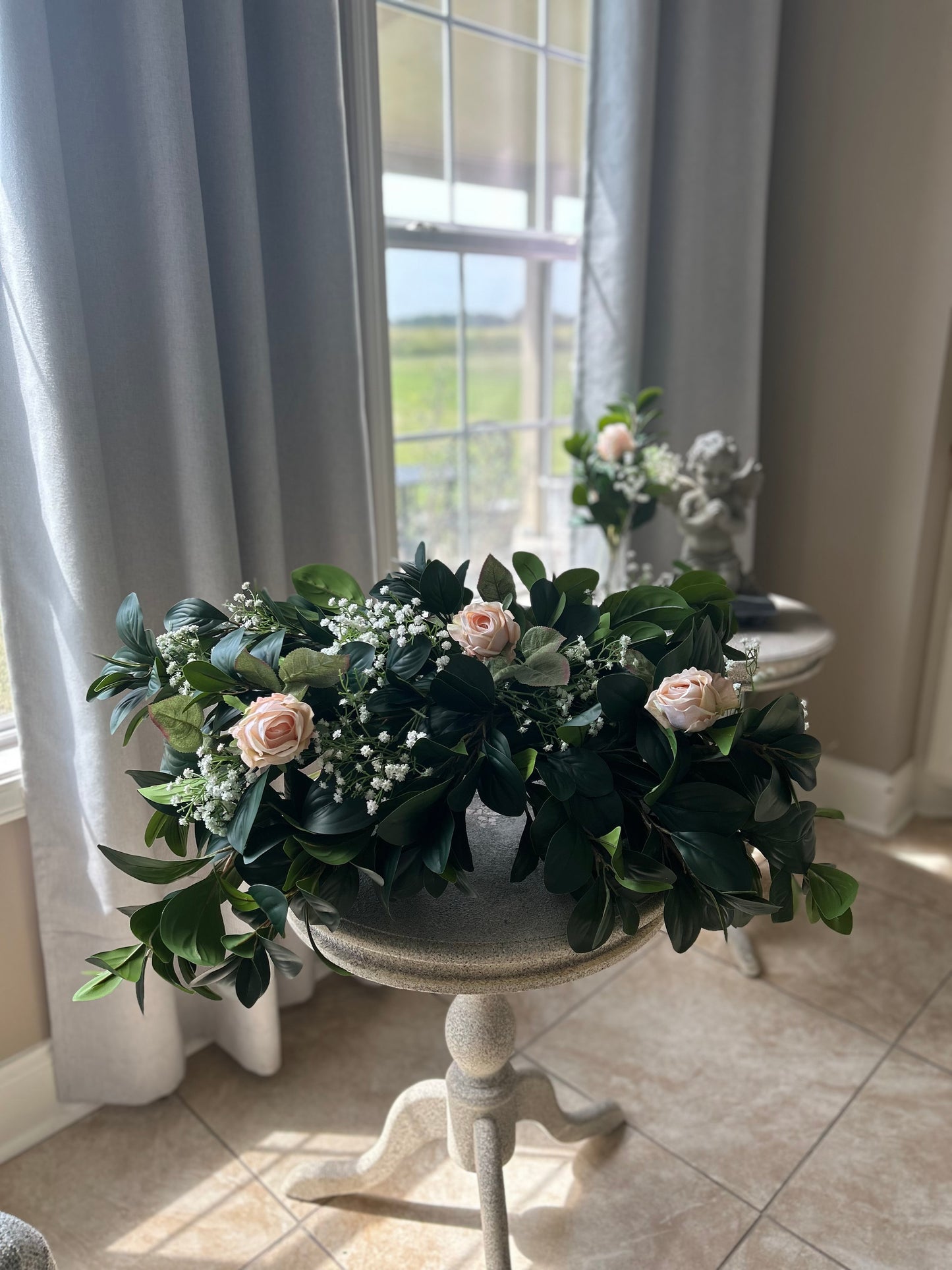 Customizable Blooming Trinity Headstone Saddle