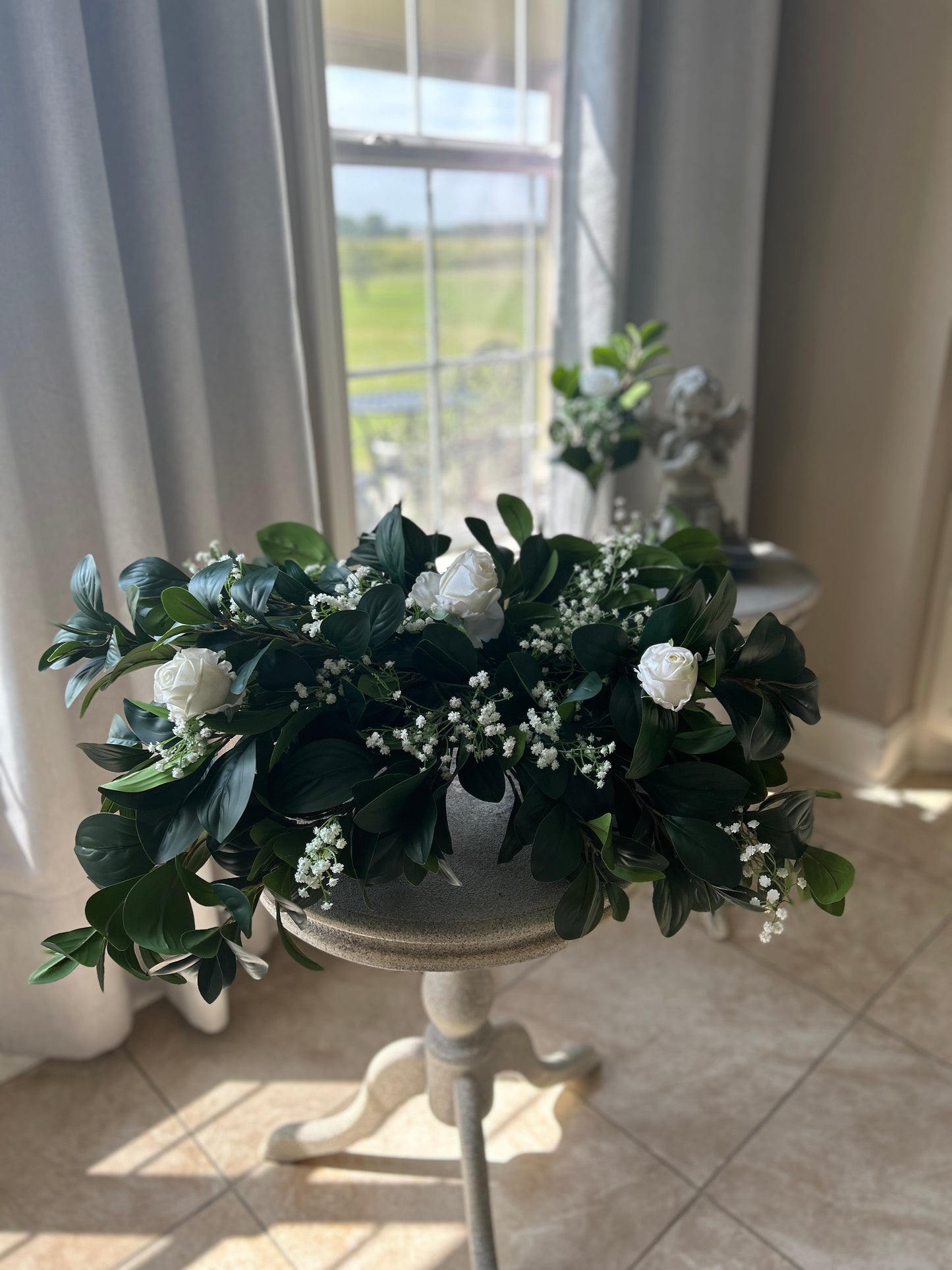 Customizable Blooming Trinity Headstone Saddle