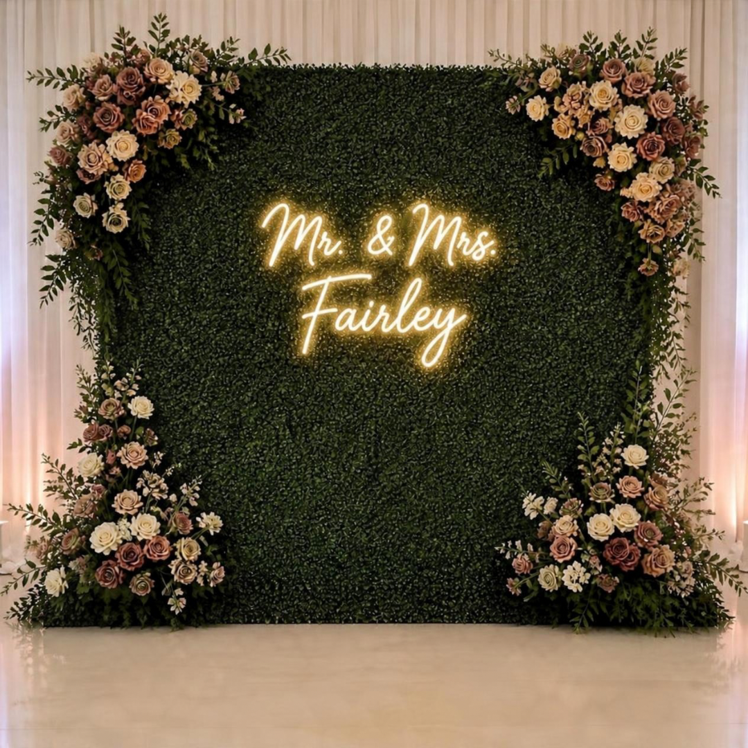 Blooming Love Boxwood Panel Backdrop