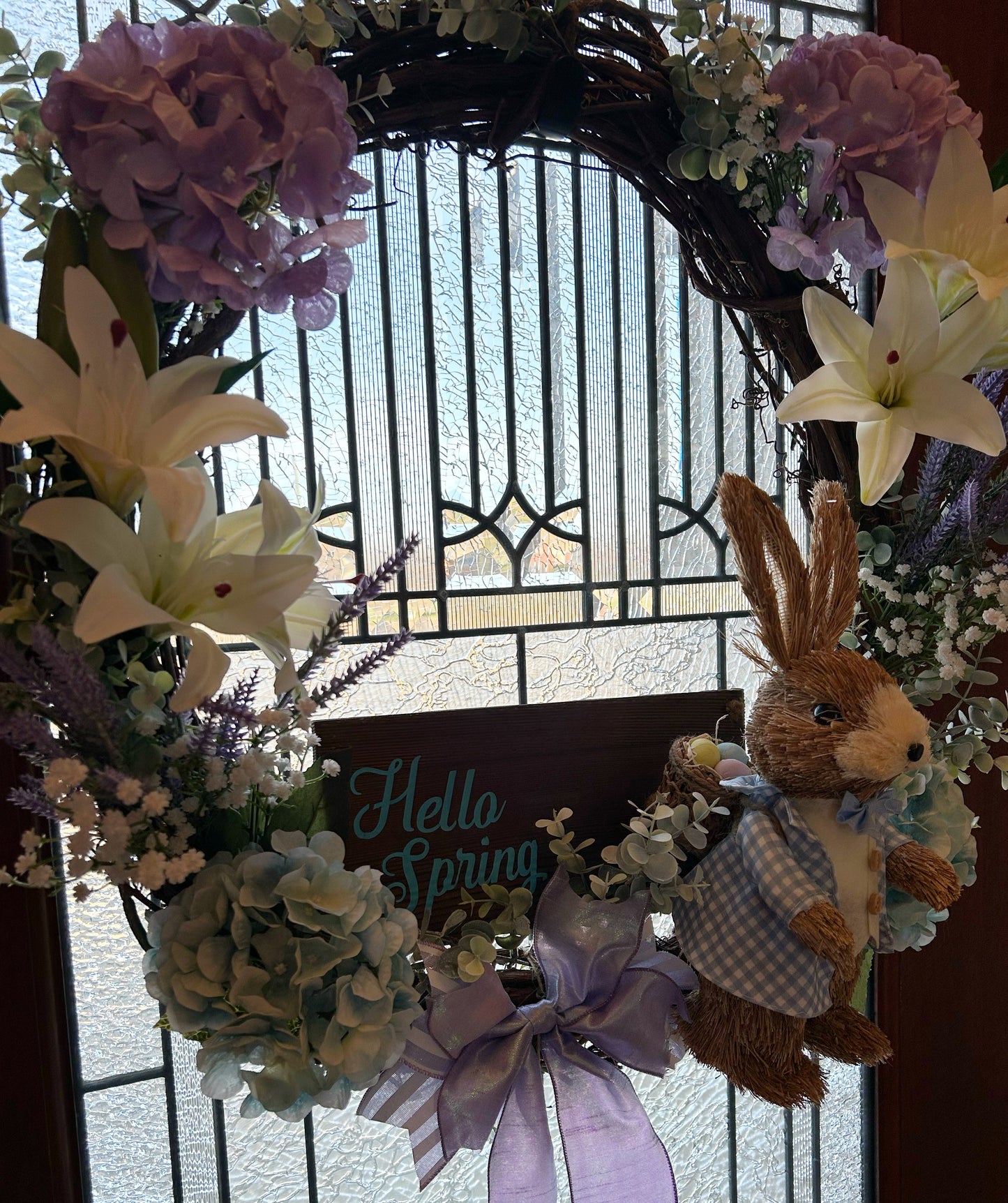 Spring Bunny Boy 24” Grapevine Wreath